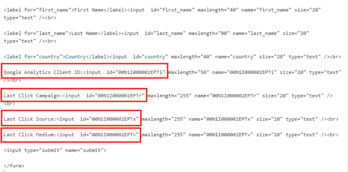 Salesforce web-to-lead code 3