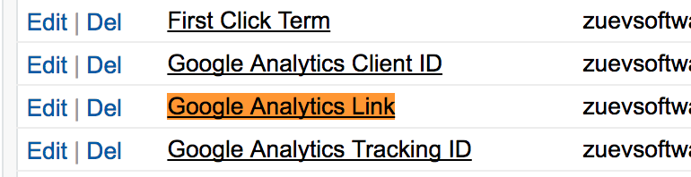 Locate Google Analytics Link