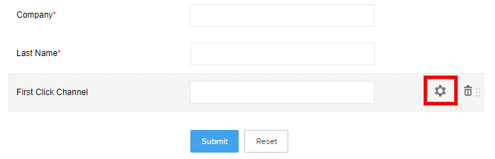 Zoho webform field settings