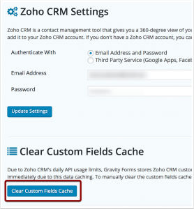 Clear Custom fields cache