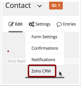 Zoho CRM Settings