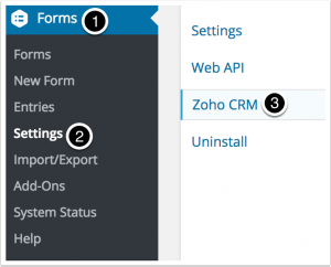 Gravity forms settings