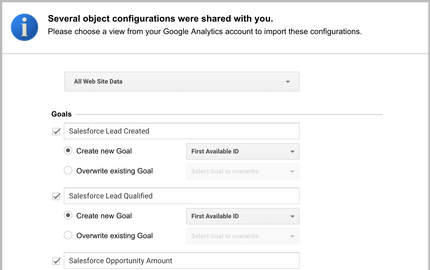 Install GA Connector fields for all users